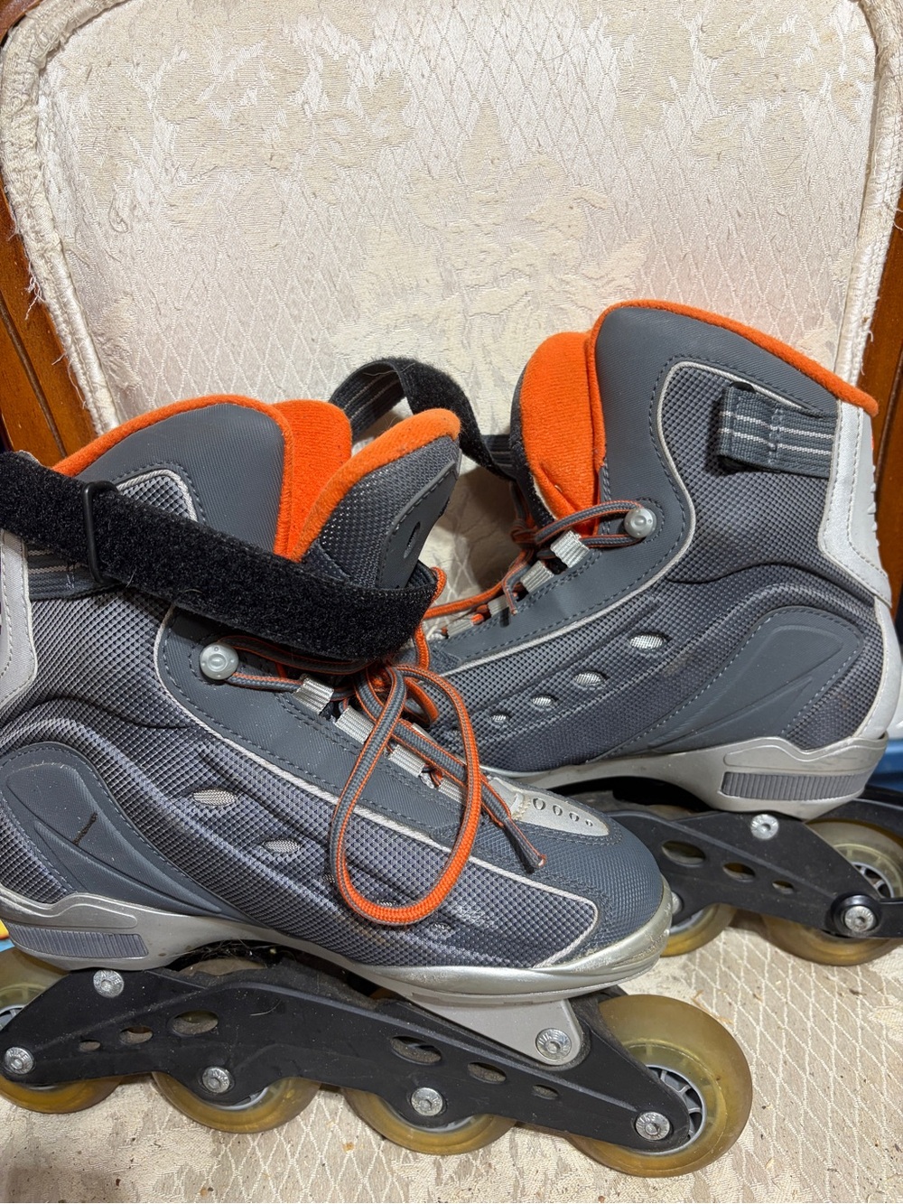 Nike Gray and Orange Women's Inline Skates